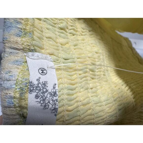 NWT Altar'd State Yellow Floral Bustier Crop Top Size M - Picture 3 of 4